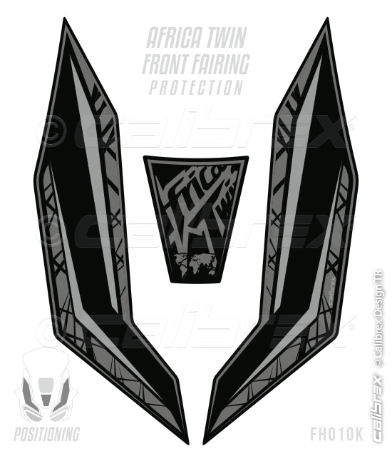 HONDA CRF1000L AFRICA TWIN BLACK FAIRING PROTECTION FULL SET 16-19