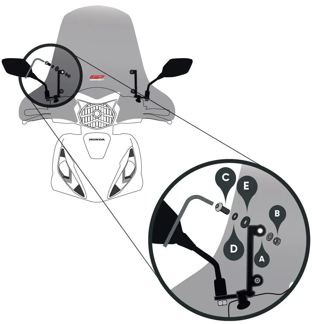 Honda Vision110 windscreen smoke 46 cm 2017-2025