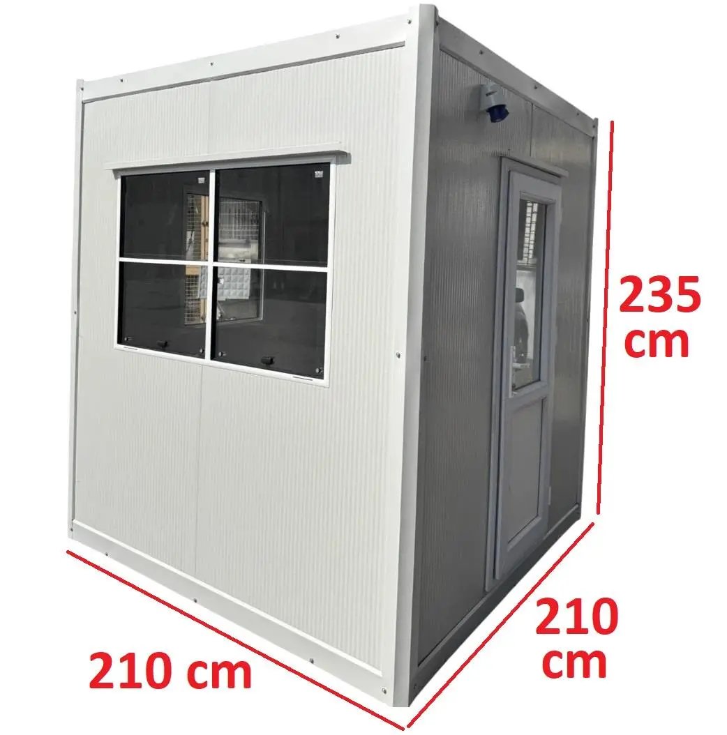 Kiosk Security Hut Gatehouse Modular Ticket Booth Portable Cabin 210X210 cm