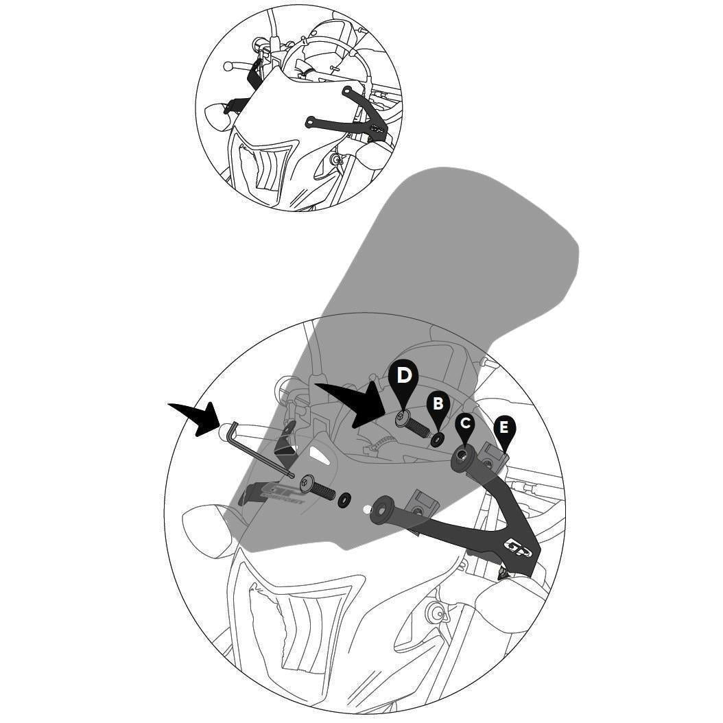Windscreen for Honda CRF300L/250L Smoke 48 cm 2012-2024
