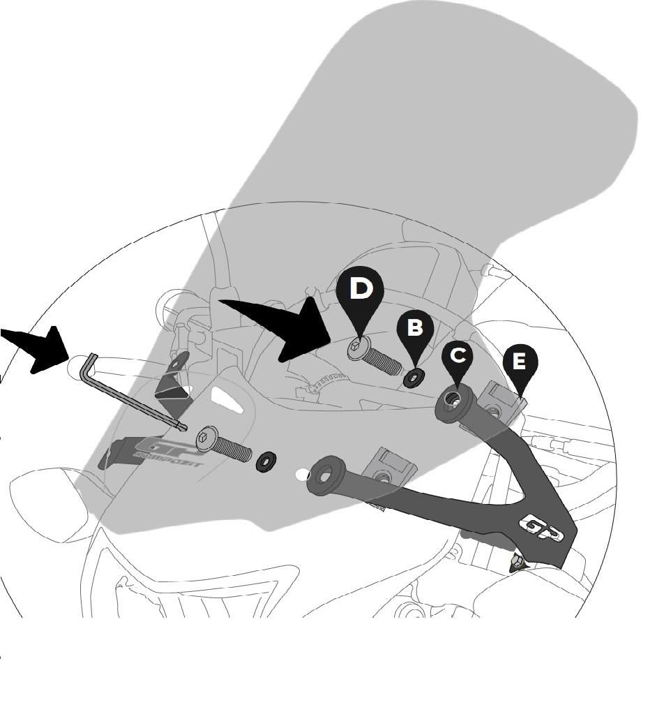 Windscreen for Honda CRF300L/250L Clear 41 cm 2012-2024