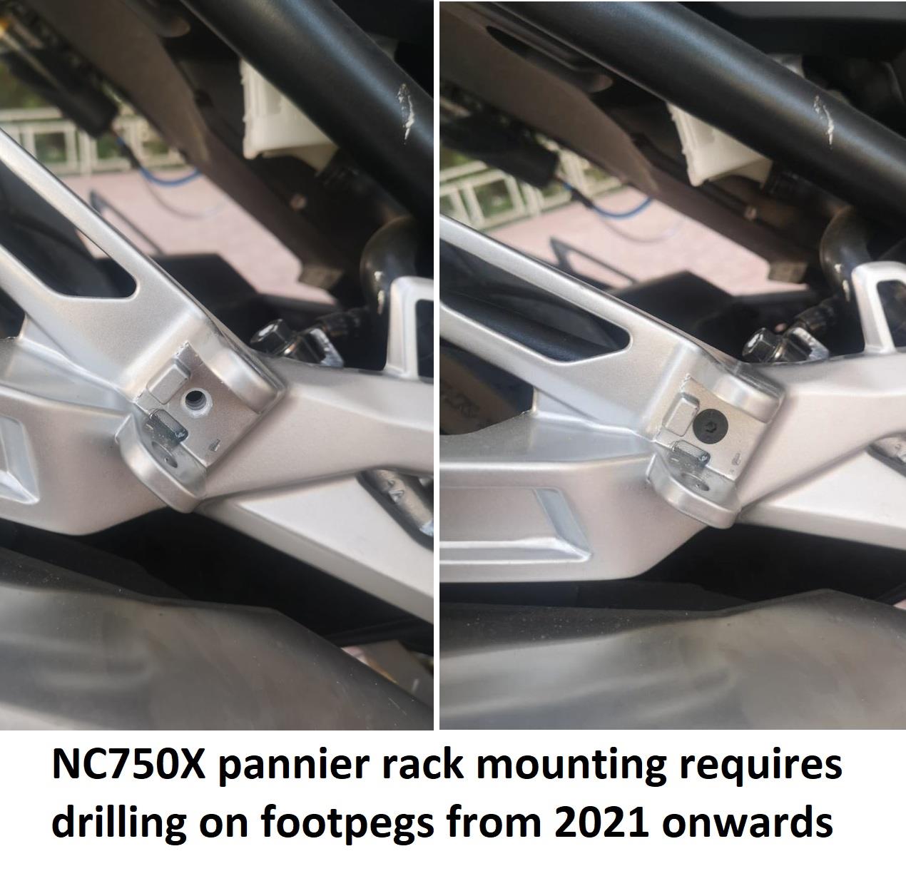 HONDA NC750X pannier racks and rear rack set 2012-2023