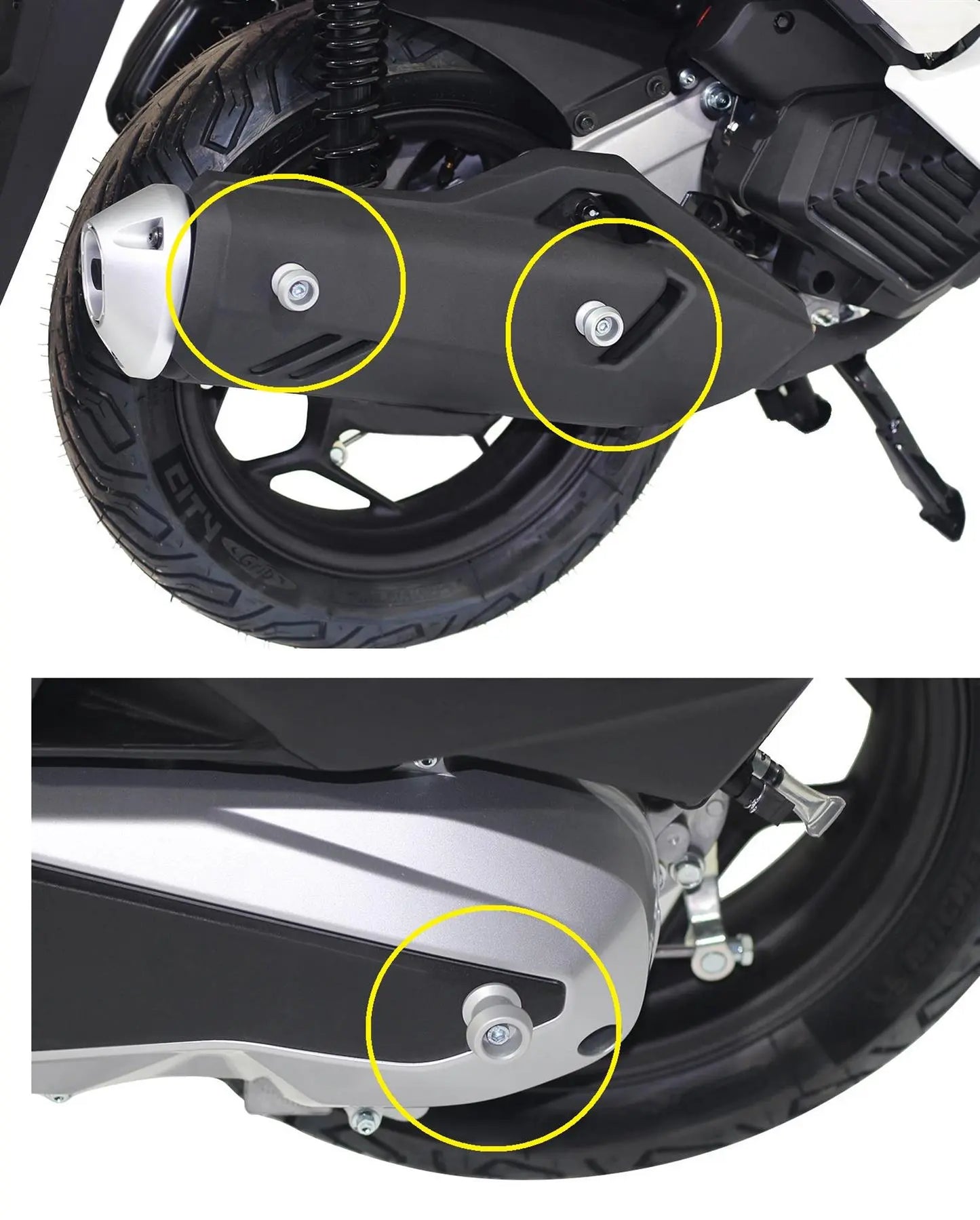 Honda PCX 125 Rear and Exhaust Crash Sliders 3 Pieces Fits 2021-2024