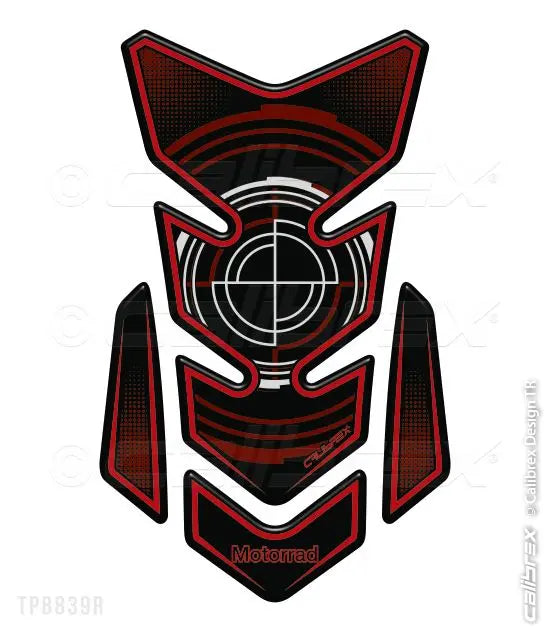 BMW MOTORCYCLE MOTORRAD TANK PAD UNIVERSAL FIT CALIBREX DESIGN RED