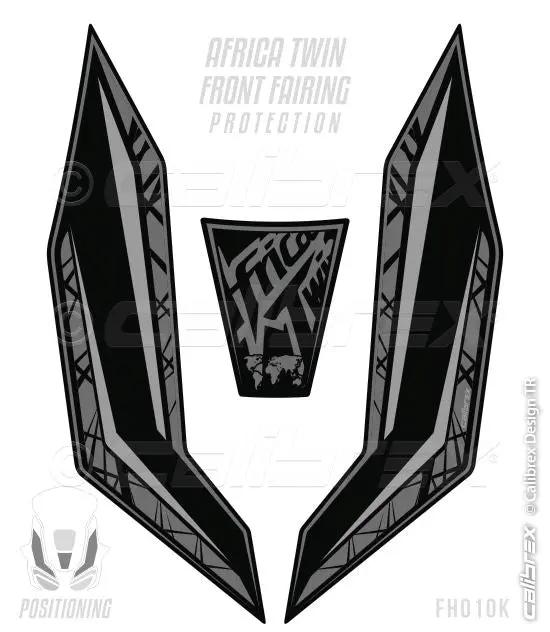 HONDA CRF1000L AFRICA TWIN BLACK/GREY FRONT FAIRING PROTECTION