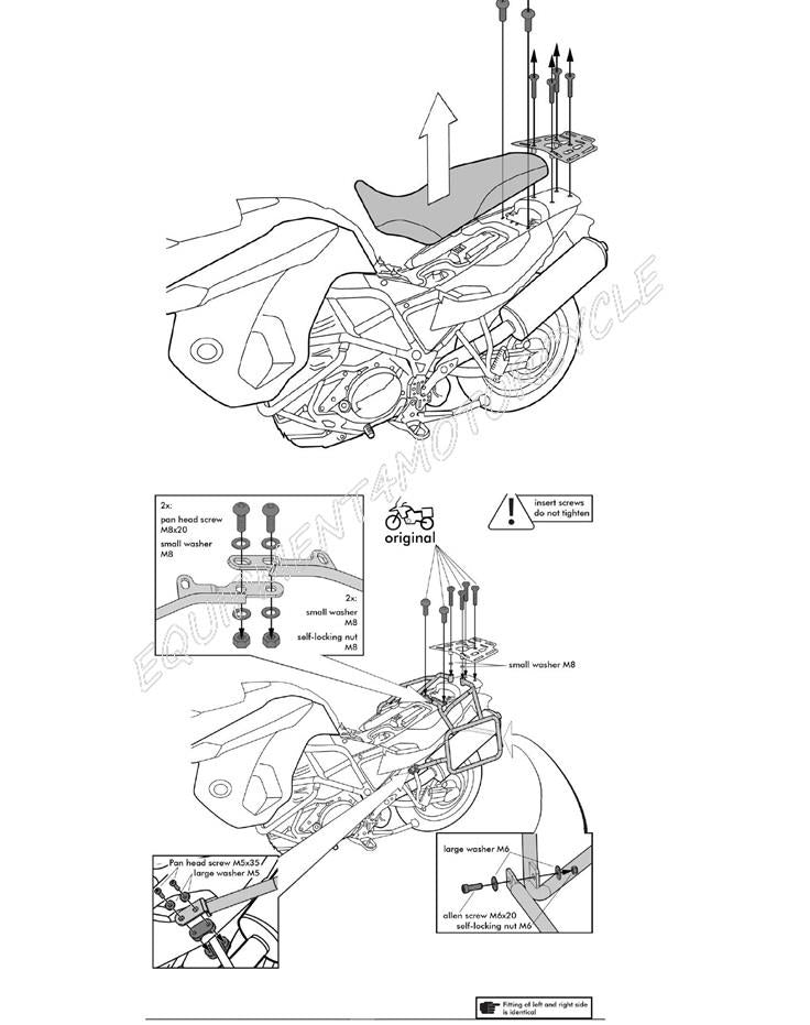 BMW F650GS side pannier rack soft bag holders 08-12