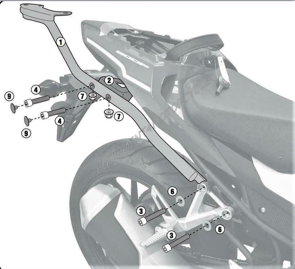 Honda CB500F rear rack top box carrier 16-18 **Including plate