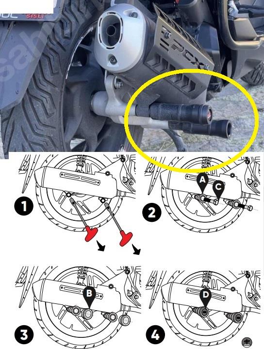 Honda PCX 125 exhaust guard protector slider pair 18-23