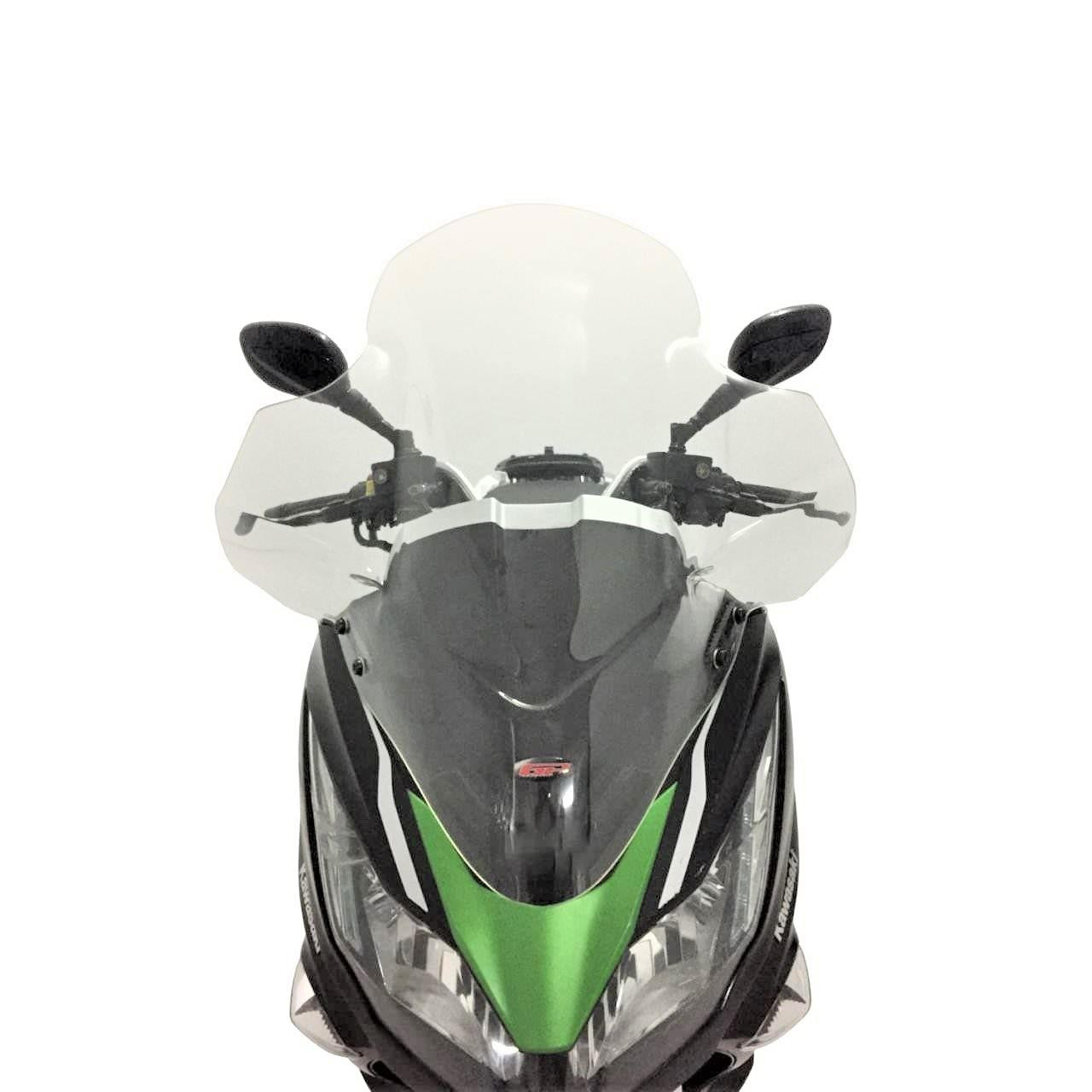 Kawasaki J125/J300 windscreen touring clear 79 cm covers hands