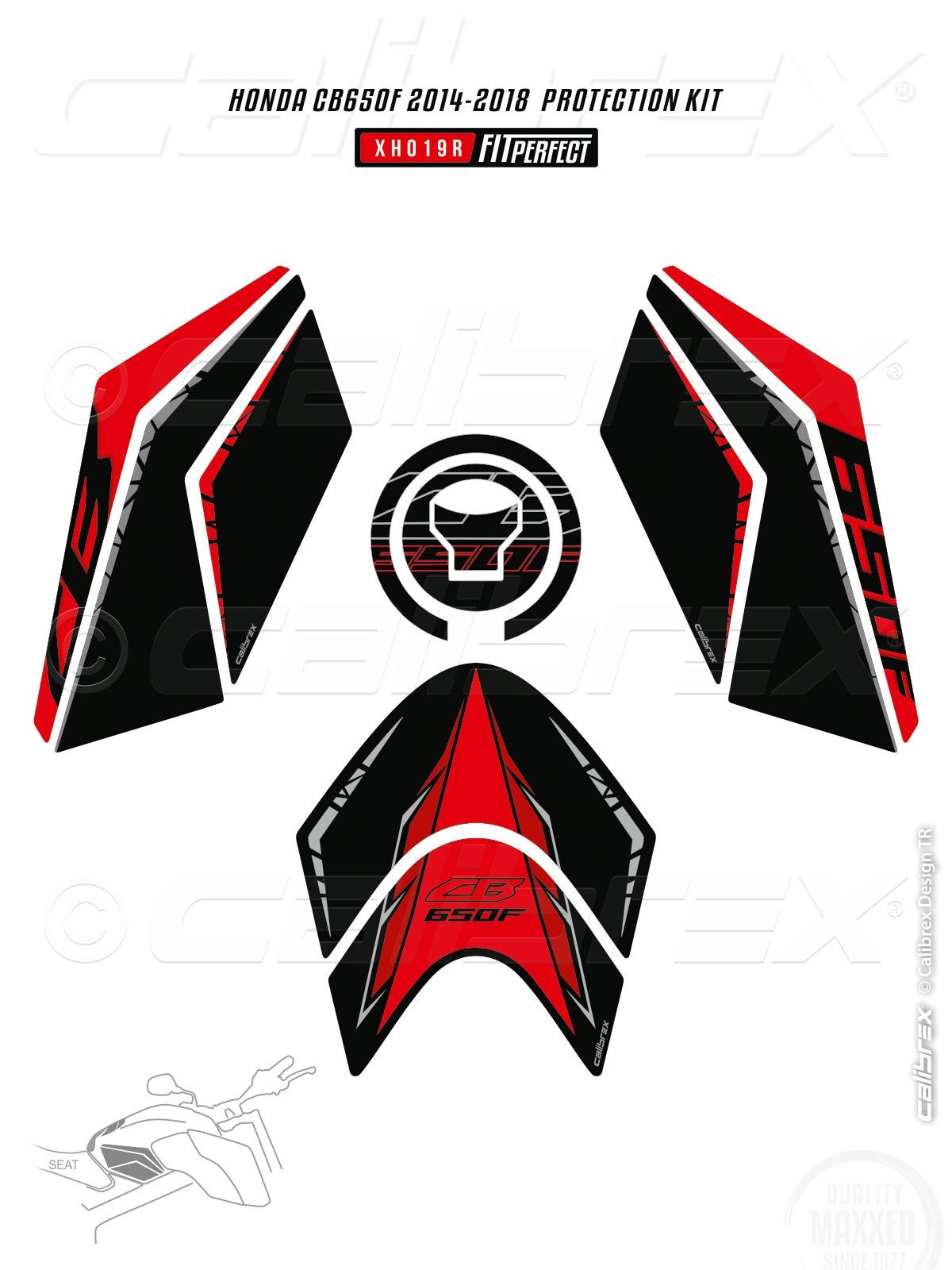 HONDA CB650F RED FAIRING PROTECTION SET 14-19