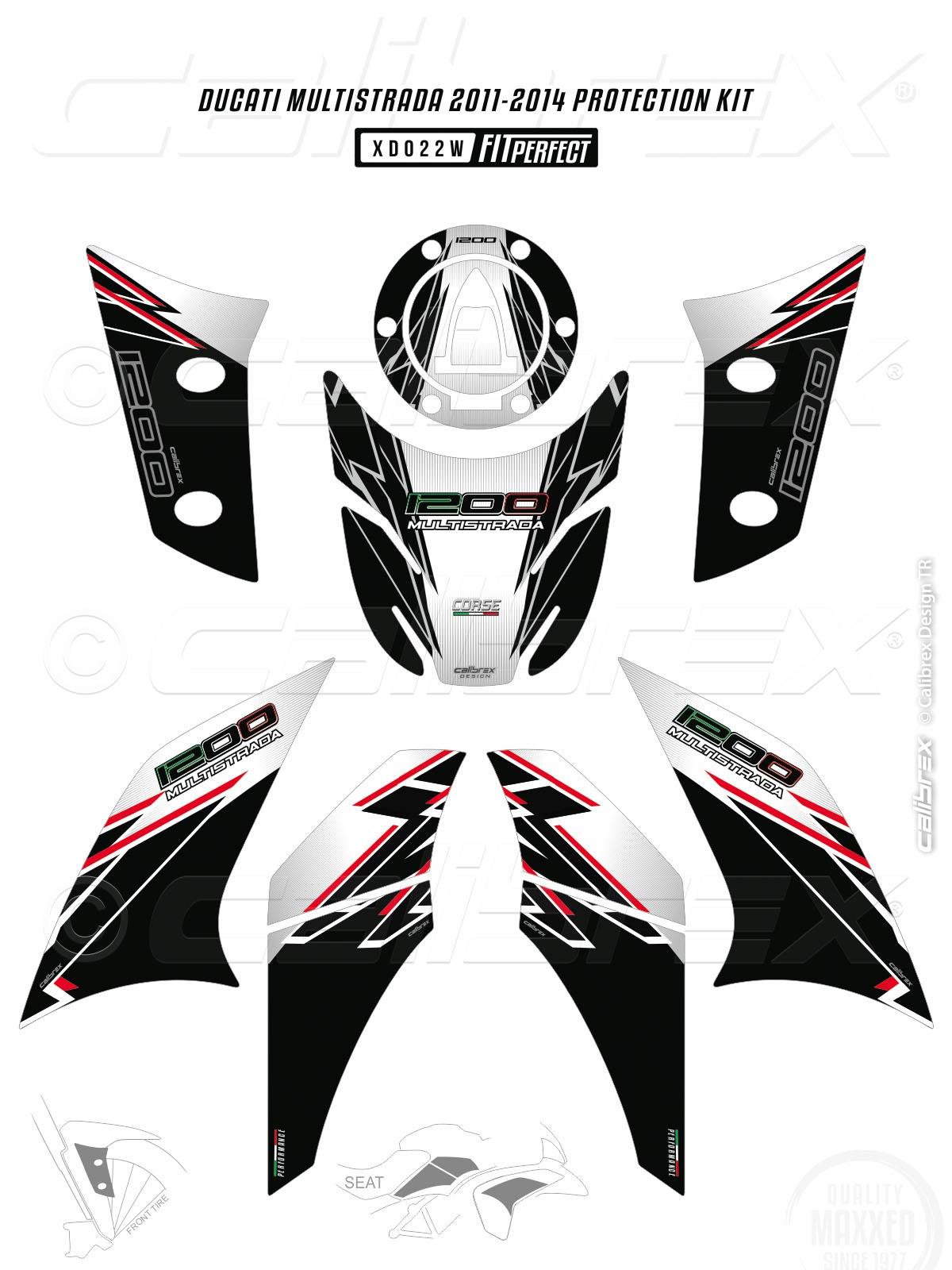 DUCATI MULTISTRADA 1200 MIX COLOR FAIRING PROTECTION FULL SET 10-14