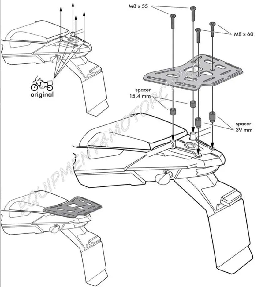 BMW F700 GS rear luggage rack top box carrier 2012-2017
