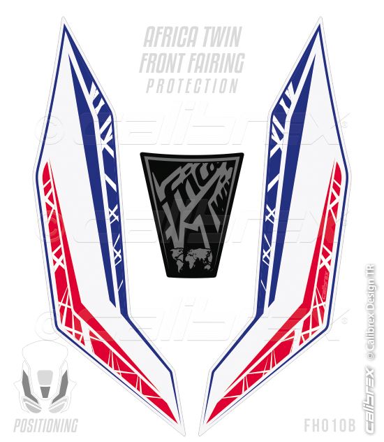 HONDA AFRICA TWIN TRICOLOR FRONT FAIRING PROTECTION CALIBREX DESIGN