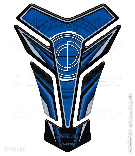 BMW MOTORCYCLE MOTORRAD TANK PAD UNIVERSAL FIT CALIBREX DESIGN BLUE - Equipment4motorcycle