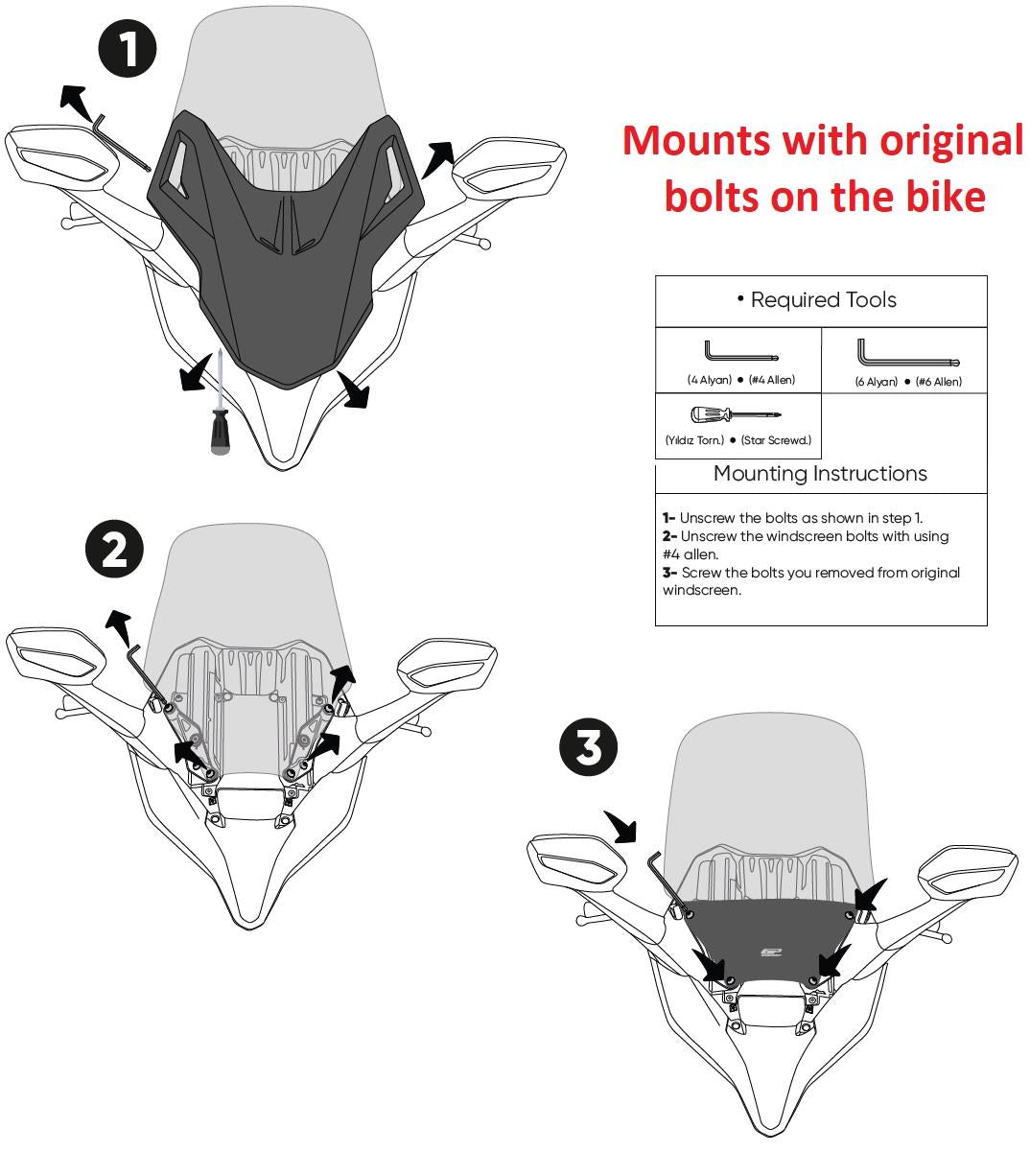 Honda Forza350 Forza 350 windscreen 21-23 clear 61 cm