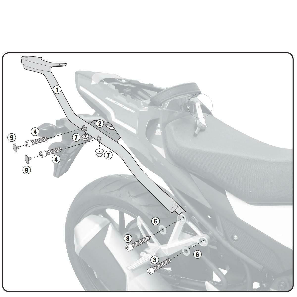 Honda CB500F rear rack top box carrier 16-18 **Including plate - Equipment4motorcycle