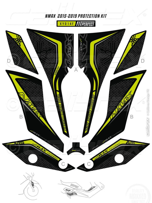 YAMAHA NMAX 125 FAIRING STICKERS PROTECTION SET 2015-2020