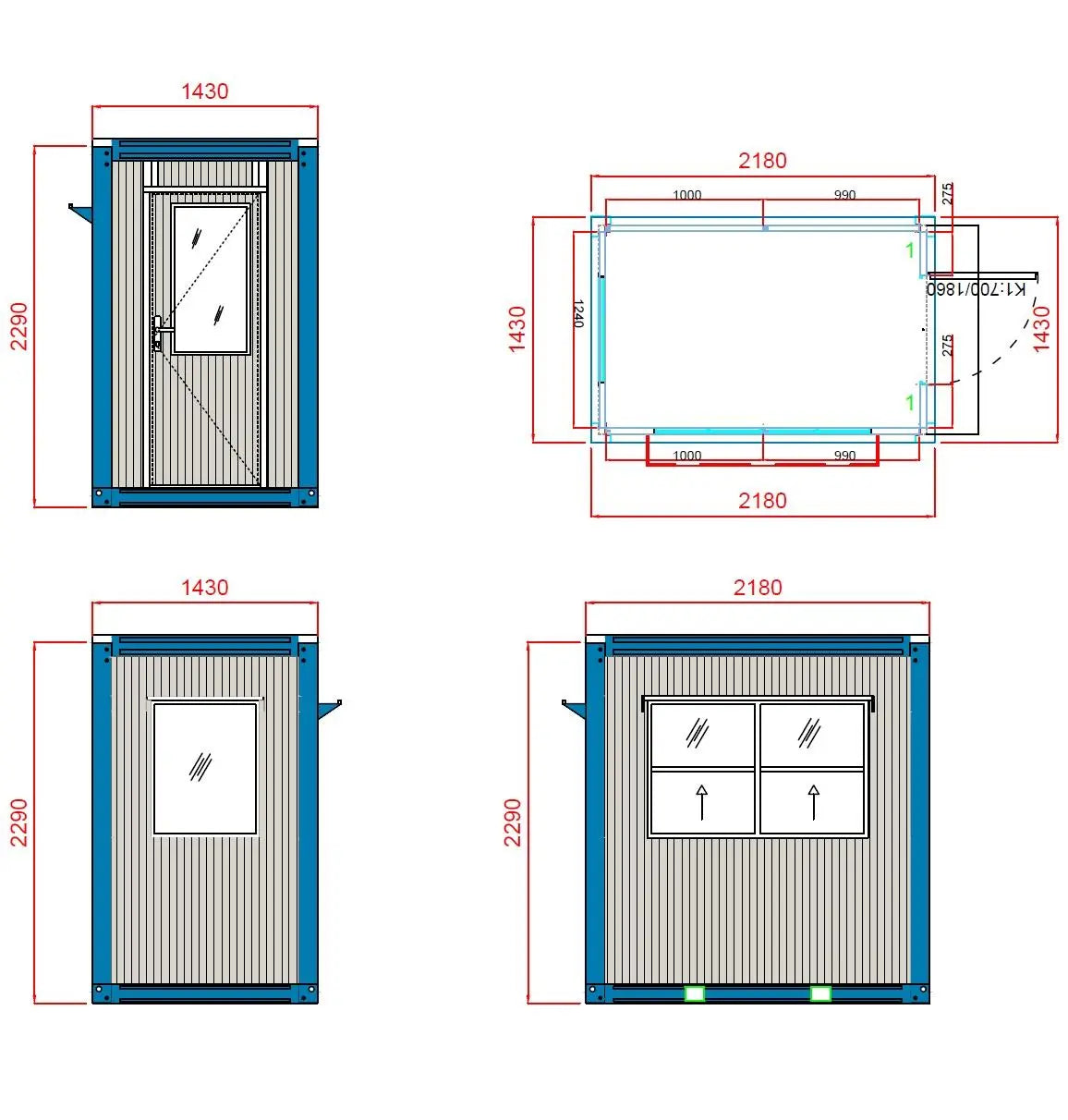 Kiosk Ticket Booth Security Portable Cabin Modular Gate House Carpark Hut