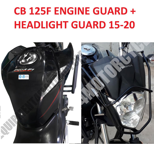 Honda CB125F crash bar + headlight guard pair 15-20 nnier rack set