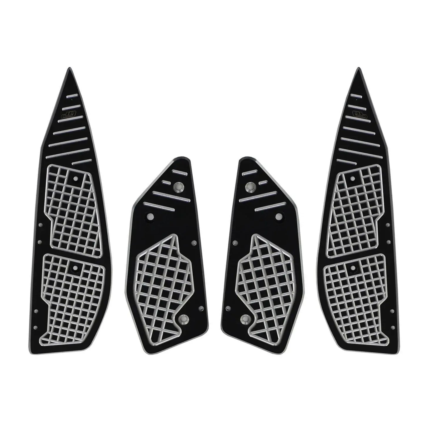 Yamaha XMAX footrest mats for models 2018-2024 in stainless pressed aluminum