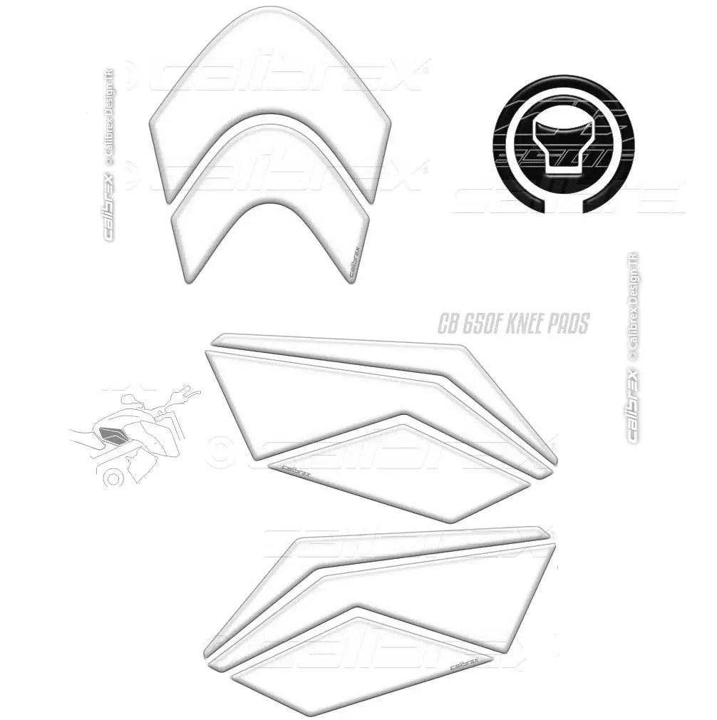 HONDA CB650F TANK PAD KNEE PADS FUEL CAP PAD SET TRANSPARENT 2014-2019
