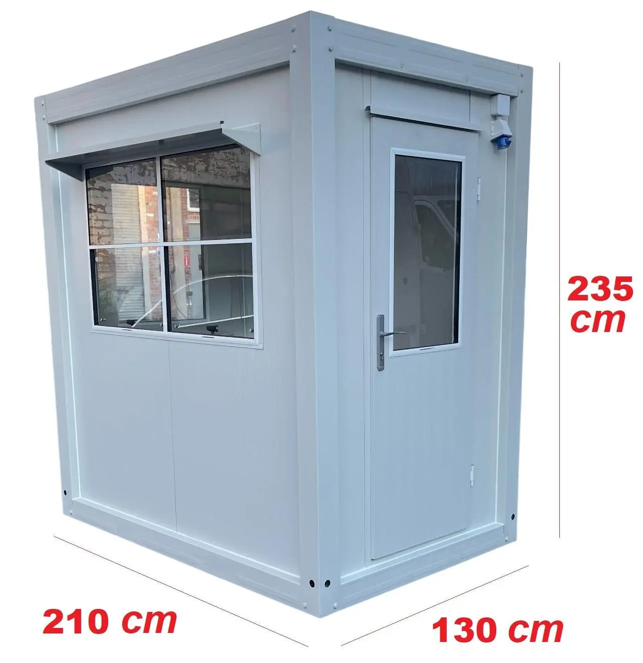 Security Hut Modular Kiosk Ticket Booth Portable Cabin 130x210 cm