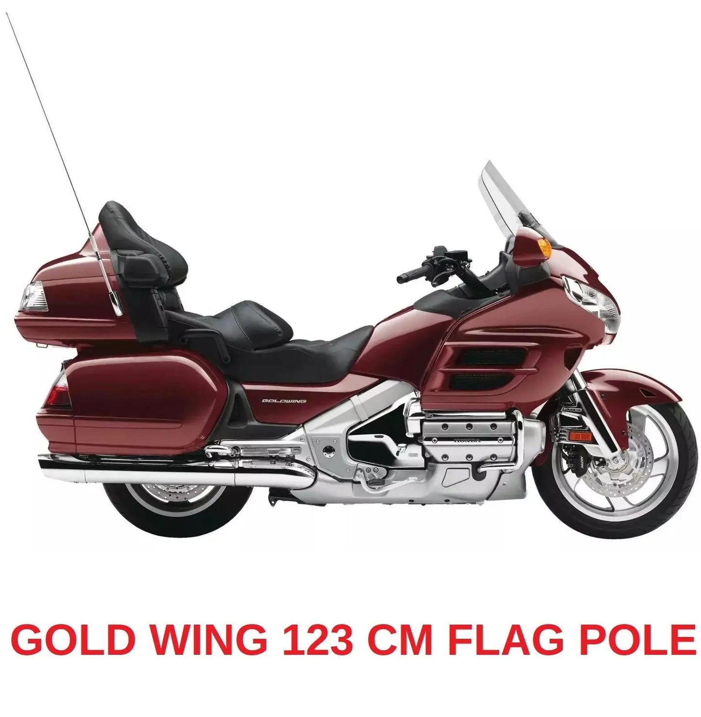 Honda Gold Wing flag pole antenna 123 cm chrome tall 2001-2017