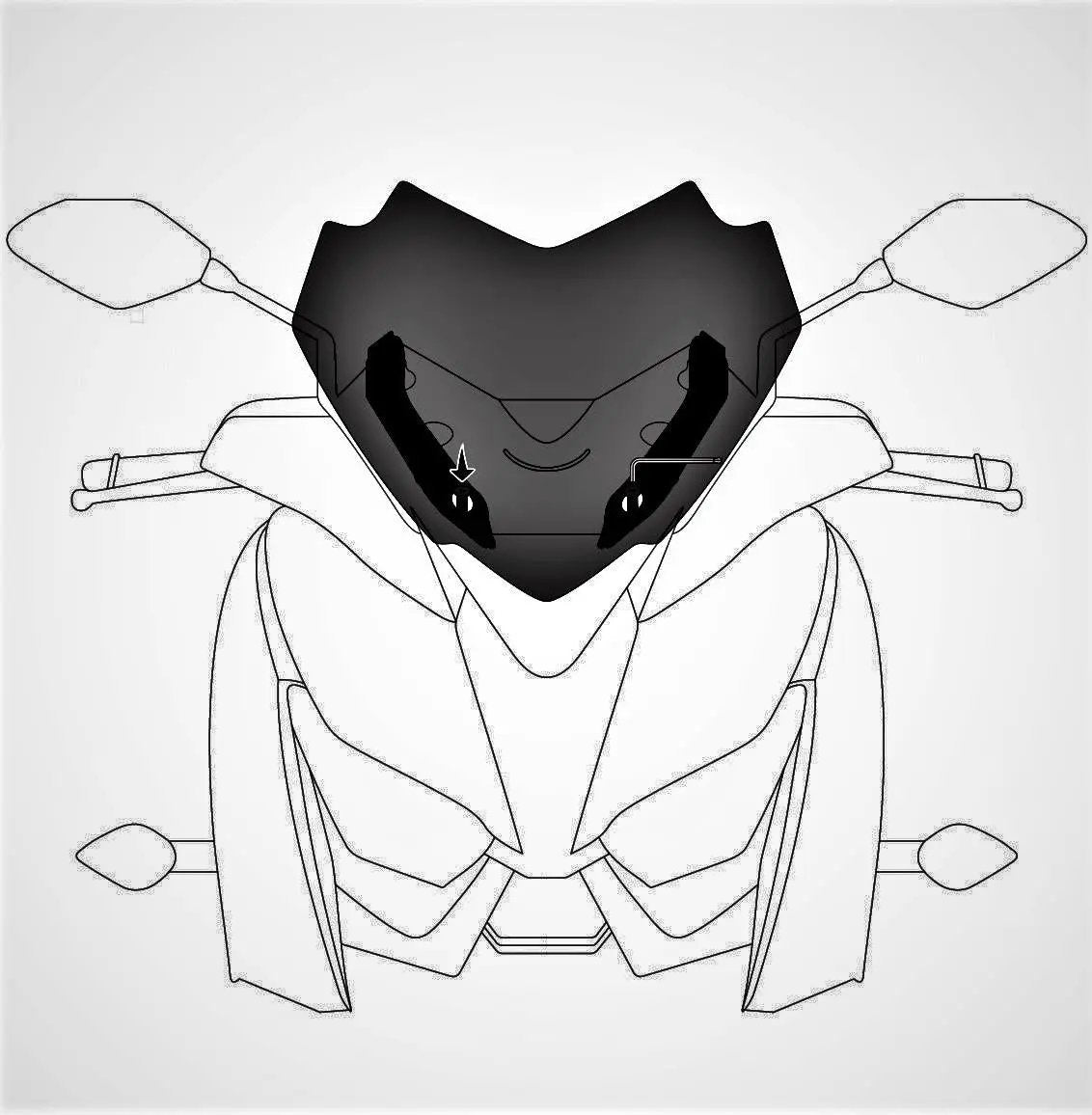 Yamaha X-Max 300 windscreen 2017-2022 dark smoke