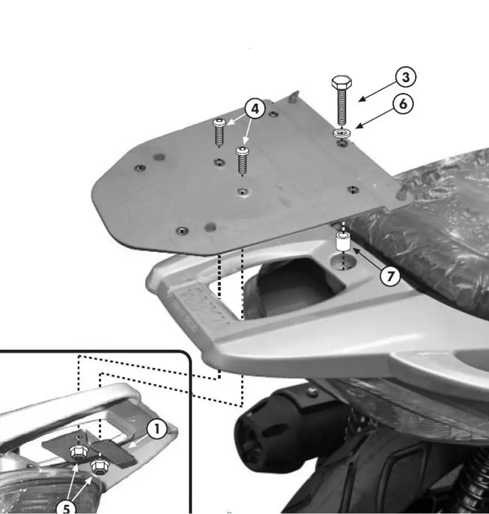 Kymco Agility City 50/125 Rear Rack Plate Top Box Carrier 08-17