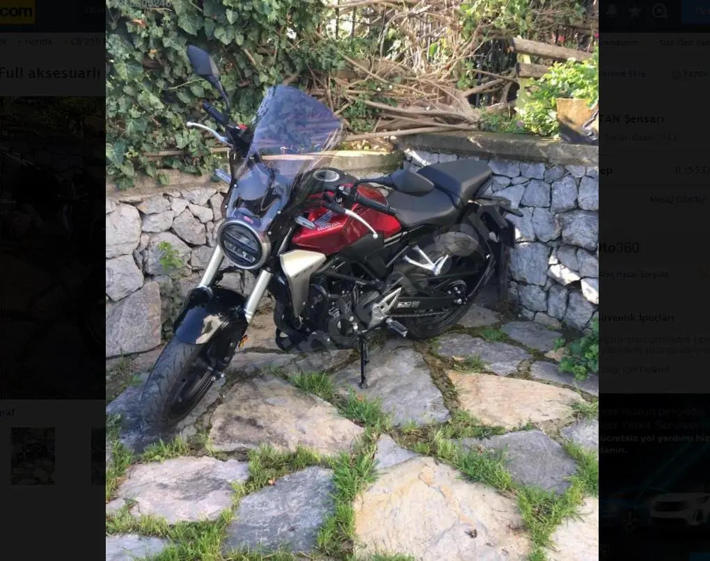 Honda CB300R touring smoke windscreen 49 cm 18-22