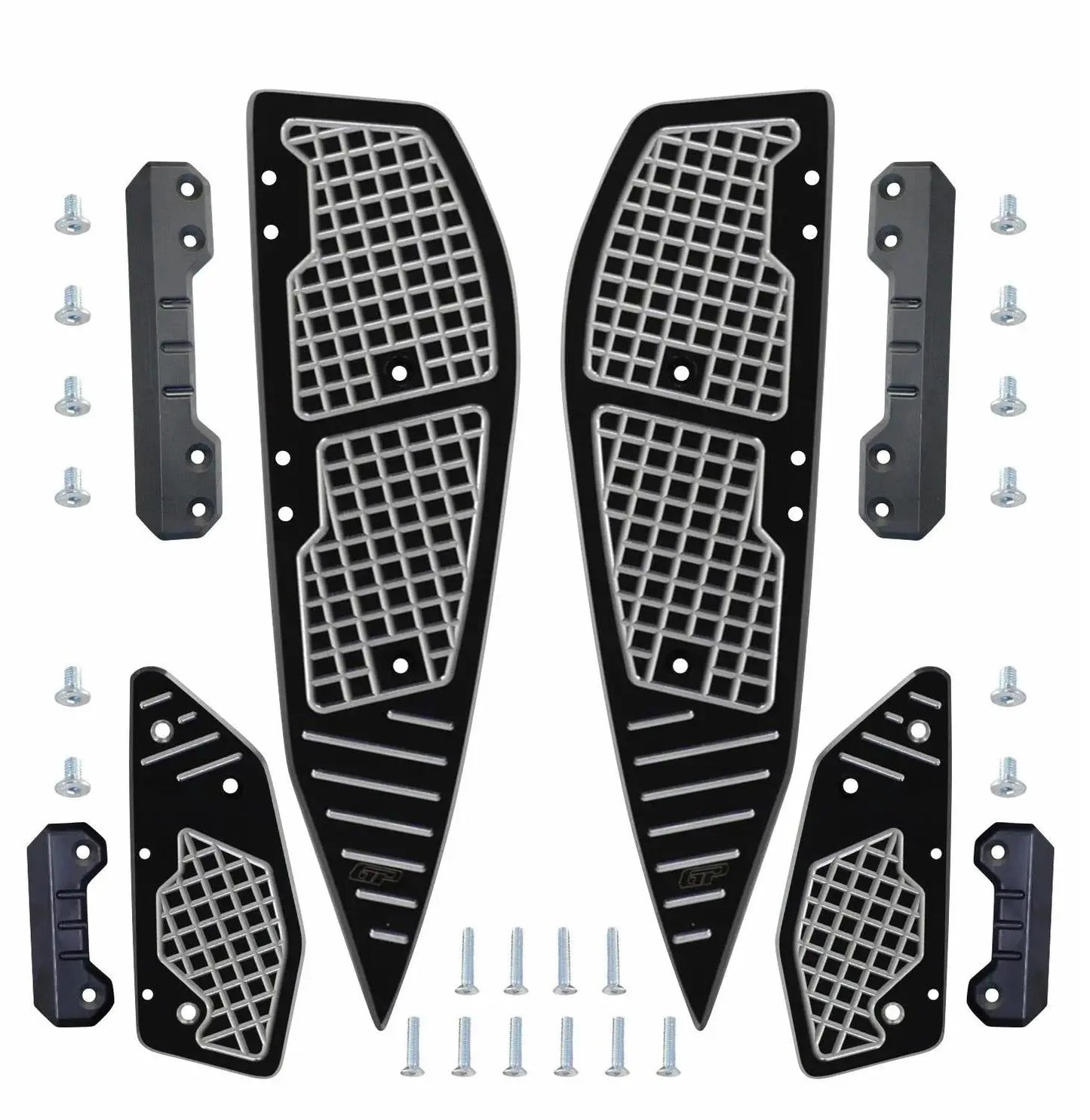 Four-piece footrest mat set for Yamaha XMAX, designed for easy installation