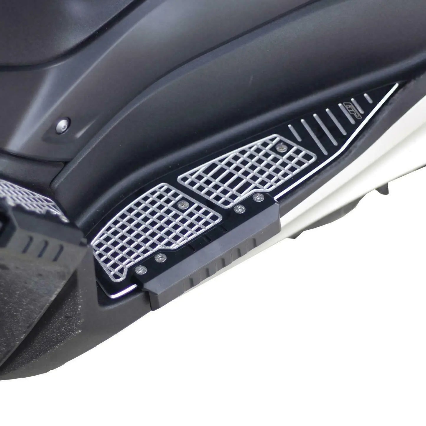 Yamaha XMAX aluminum floorboards with plastic support covers