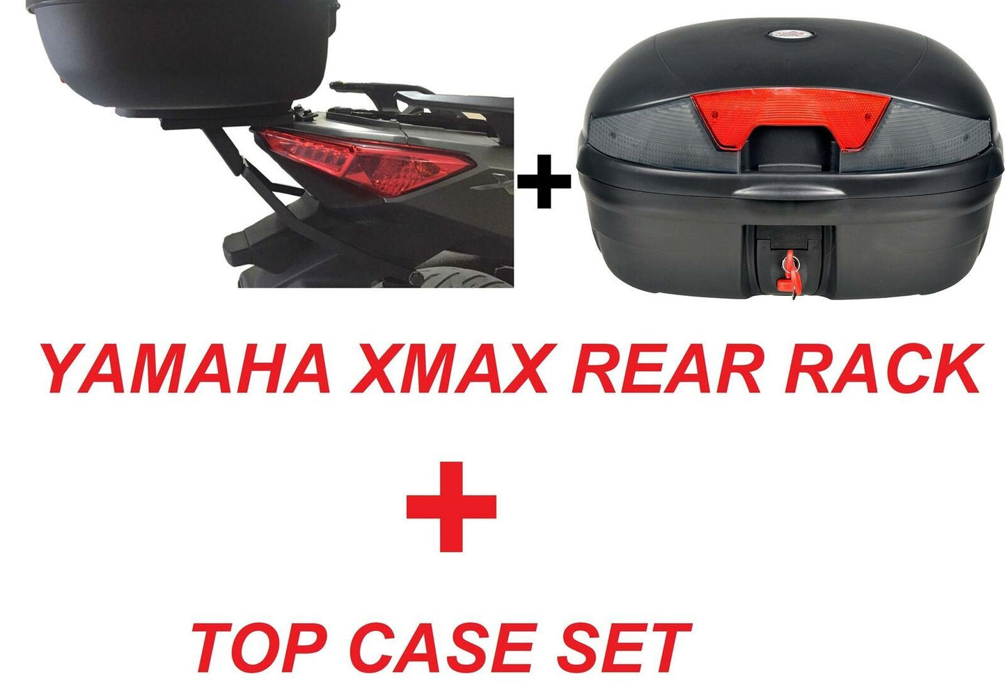 YAMAHA XMAX REAR RACK + 46 LT TOPCASE SET 14-17 ALL IN ONE