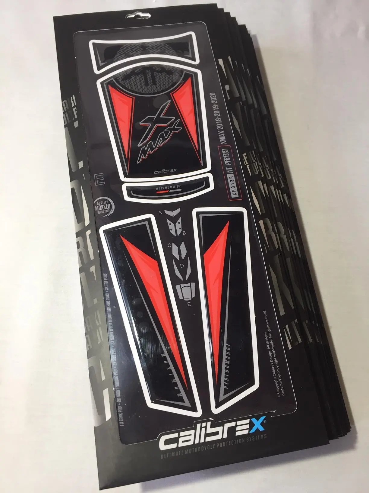 YAMAHA X-MAX FAIRING PROTECTIONS RED 3-D SET 2018-2022