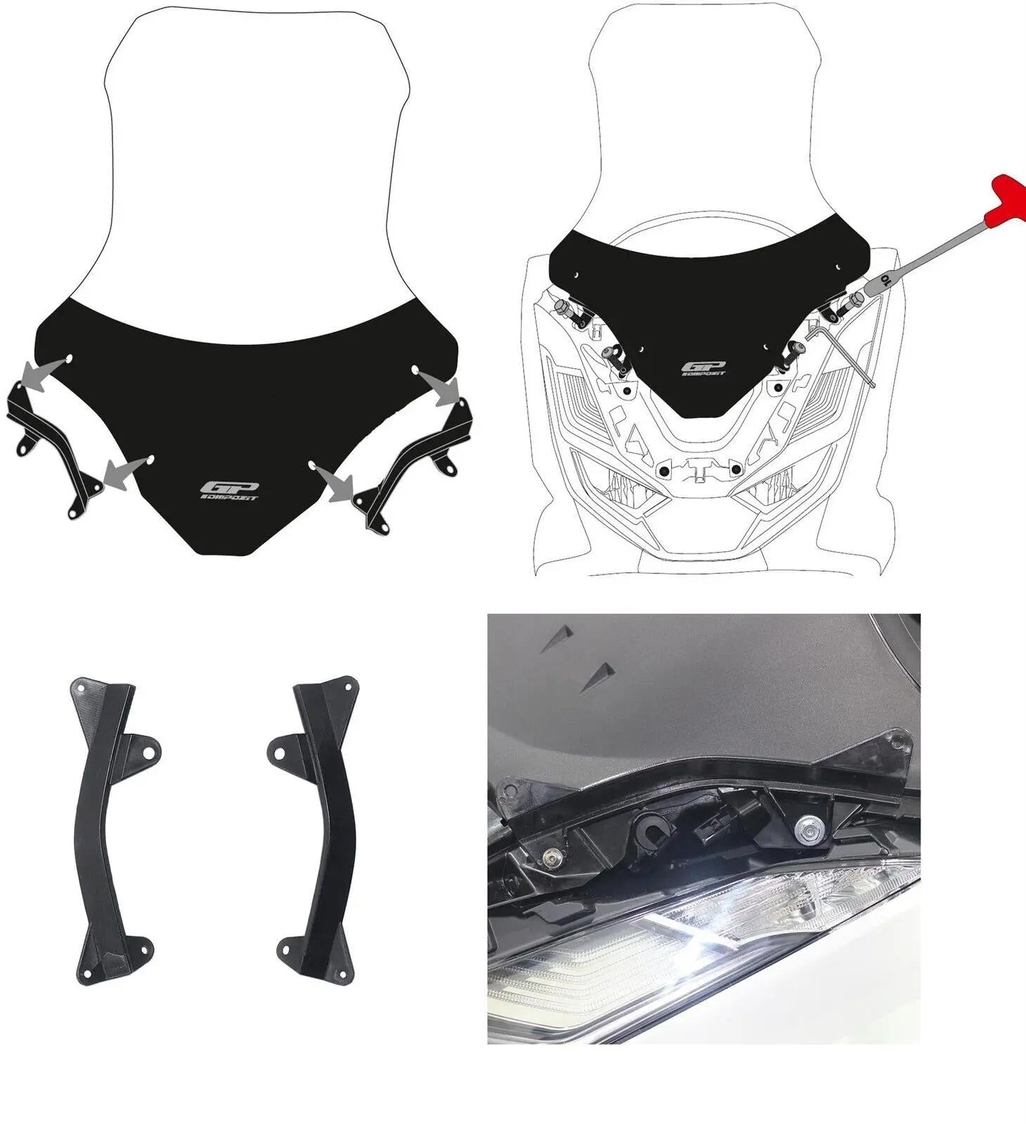 Honda PCX125 Windscreen 79 cm Tall Smoke Windshield 2021-24