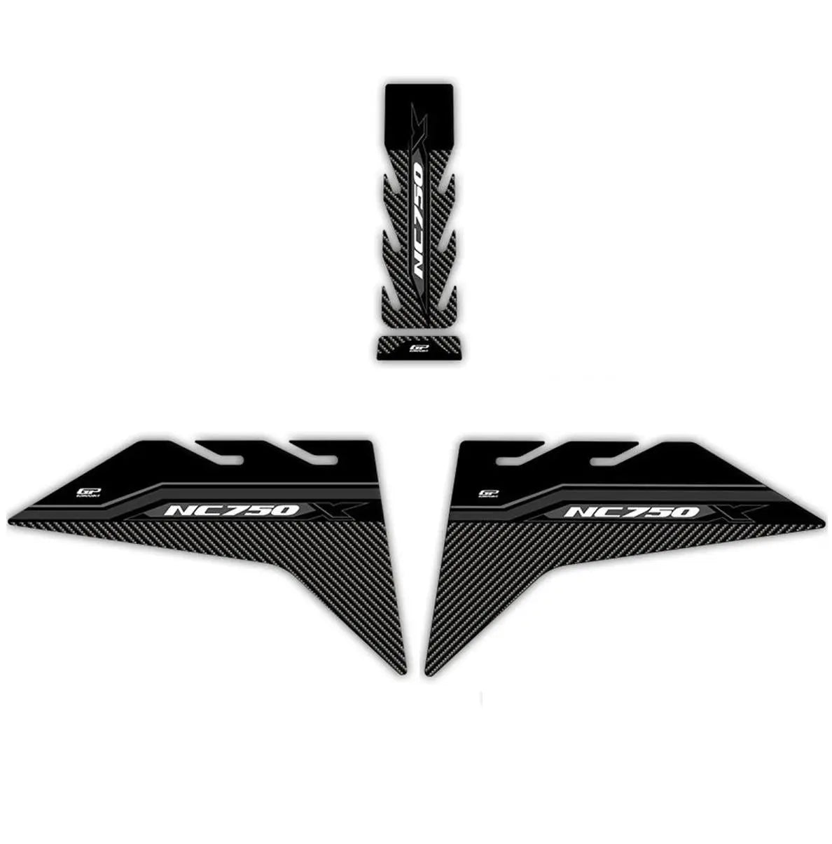 NC750X Tank and Knee Pads Protections 3D Set Black 21-24