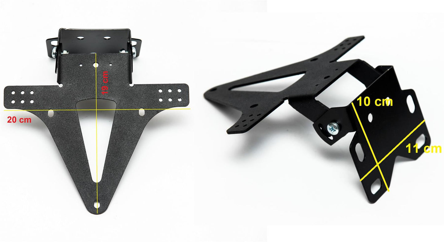 Motorcycle Adjustable Folding License-Plate Holder Tail Rear Light Bracket Mount