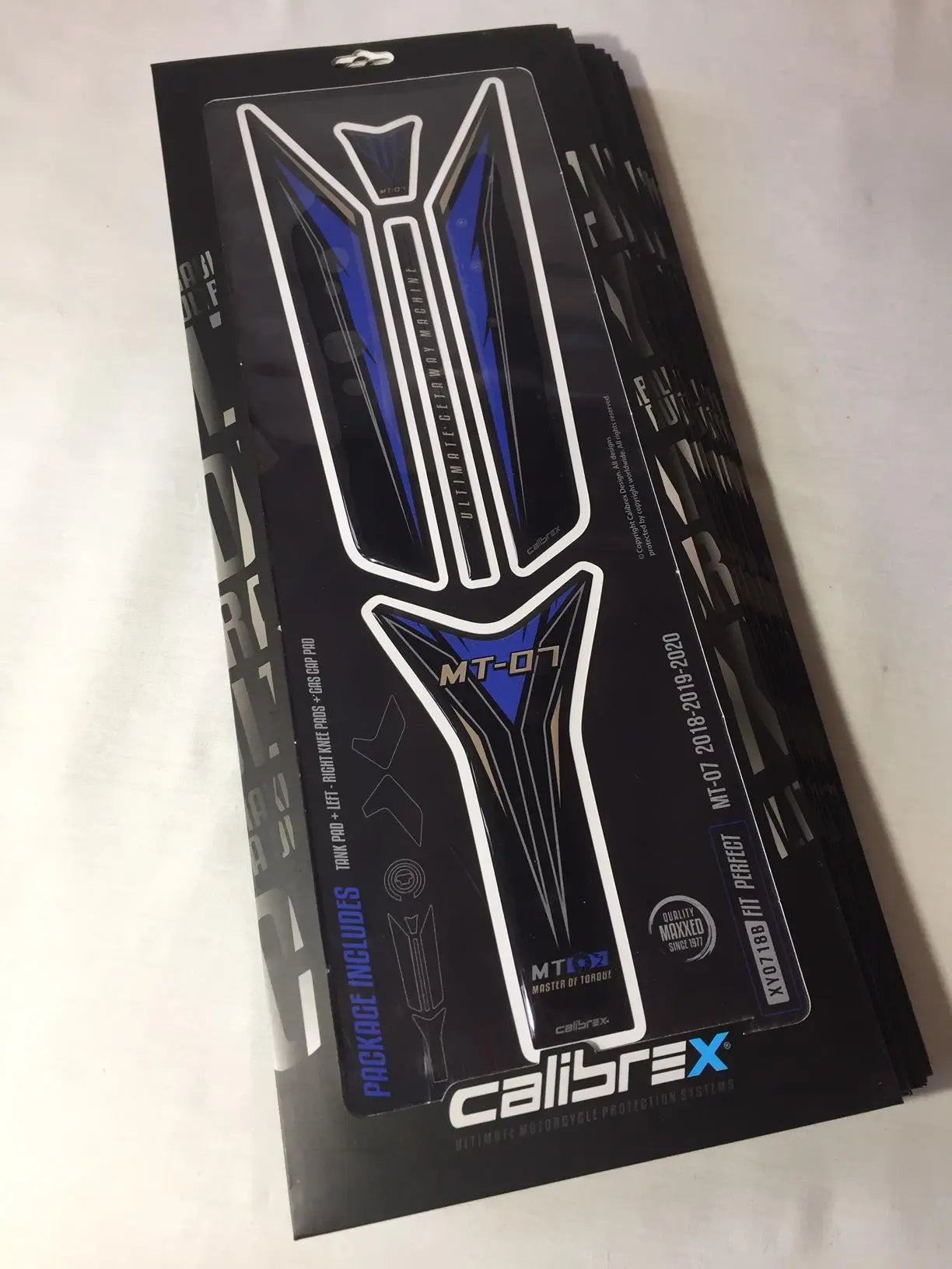 Yamaha MT07 tank/knee/gas cap pad trio blue protection set 18-20