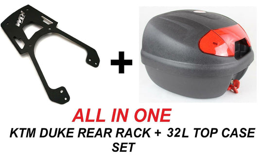 KTM DUKE rear rack luggage carrier + 32 LT top case set - ALL IN ONE