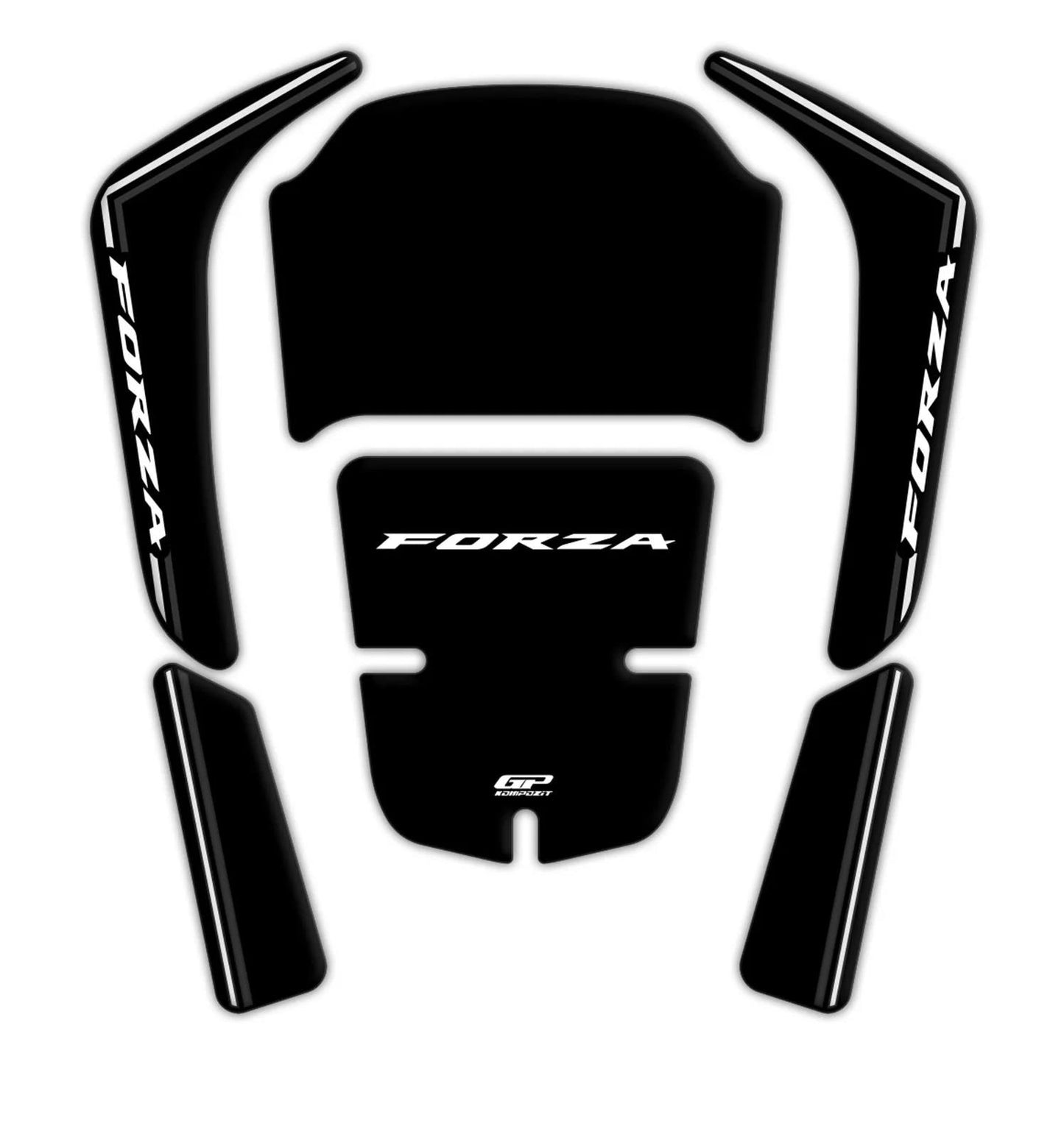 Honda Forza 125/300/350 Tank Pads Protections 3D SET Black 18-23