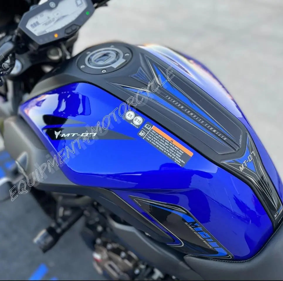 Yamaha MT07 tank/knee/gas cap pad trio blue protection set 18-20