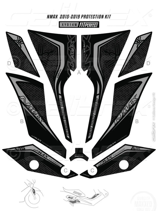 YAMAHA NMAX 125 FAIRING STICKERS PROTECTION SET 2015-2020