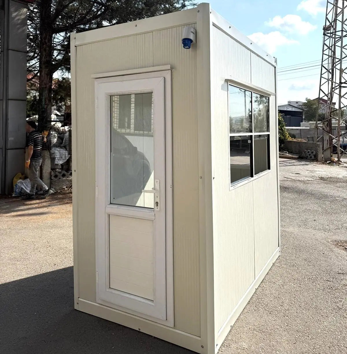 Security Hut Modular Kiosk Ticket Booth Portable Cabin 130x210 cm