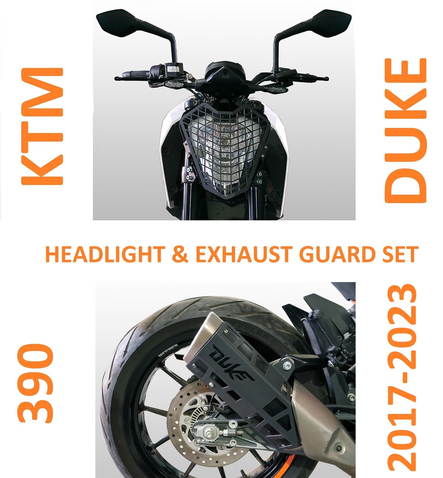 KTM Duke 390 headlight + exhaust guard set 17-23