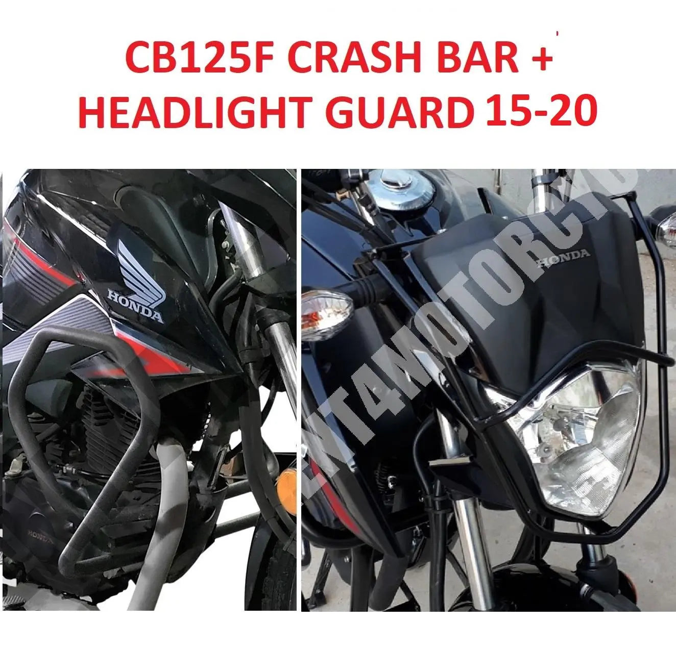 Honda CB125F crash bar + headlight guard pair 15-20 nnier rack set