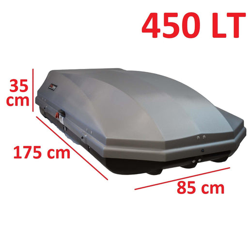 Car Roof Box Cargo Luggage Travel Box 450 LT Matt Grey