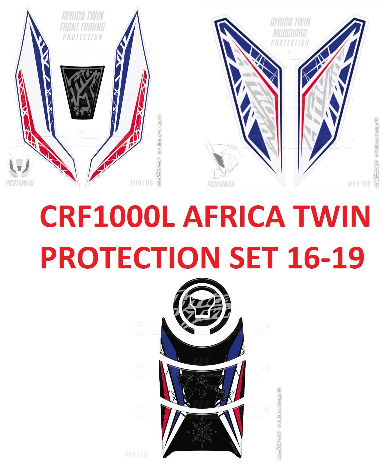 HONDA CRF1000L AFRICA TWIN FAIRING PROTECTION SET TRICOLOR CALIBREX DESIGN 2016-19