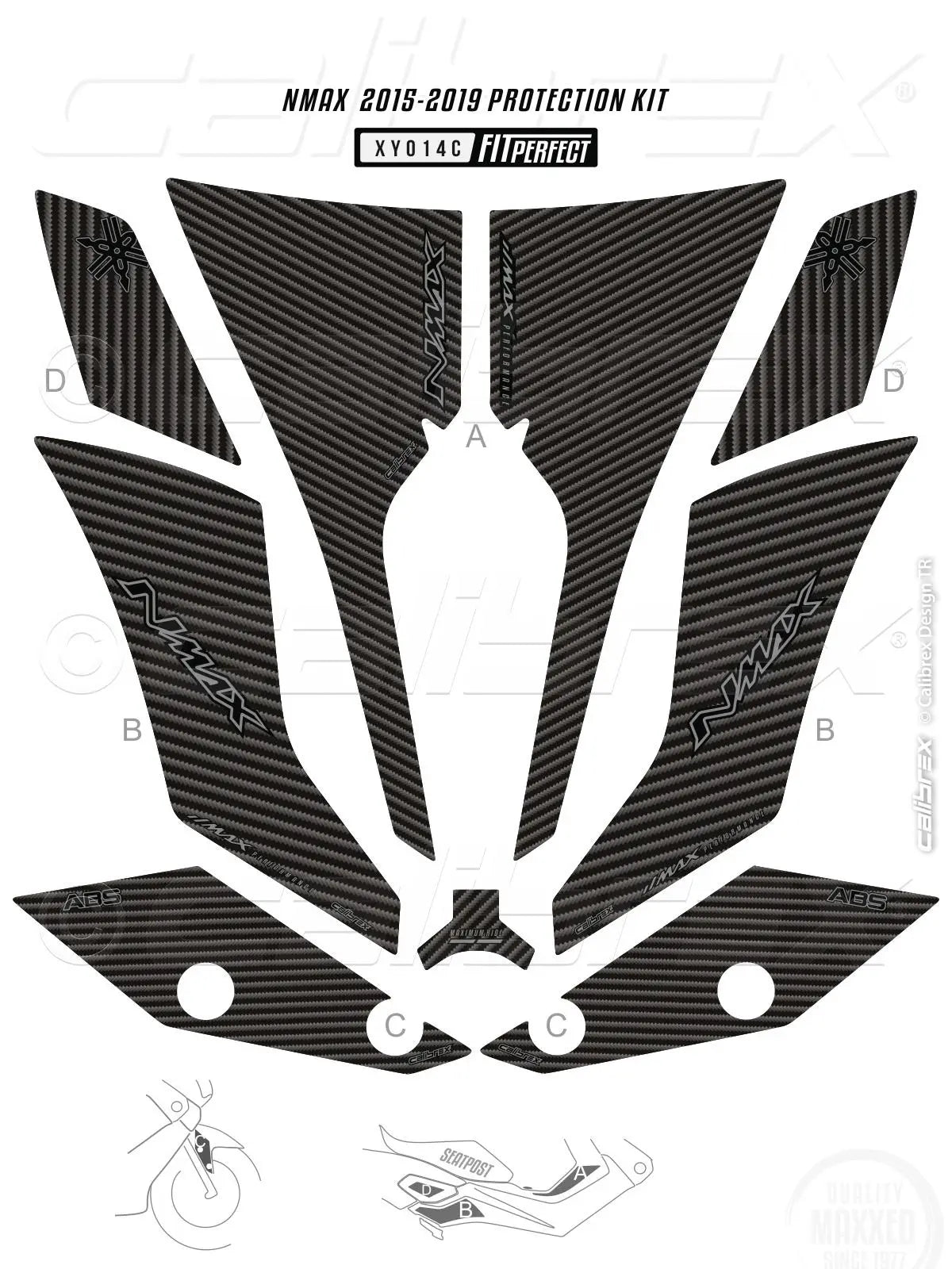 YAMAHA NMAX 125 FAIRING STICKERS PROTECTION SET 2015-2020