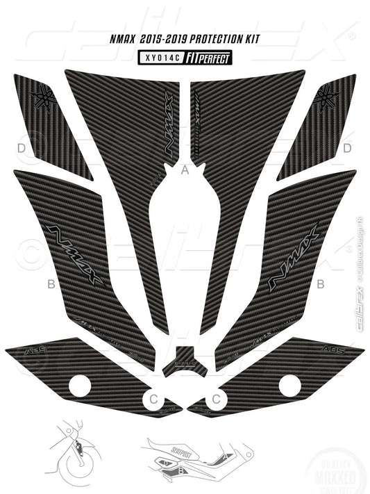 YAMAHA NMAX 125 FAIRING STICKERS PROTECTION SET 2015-2020
