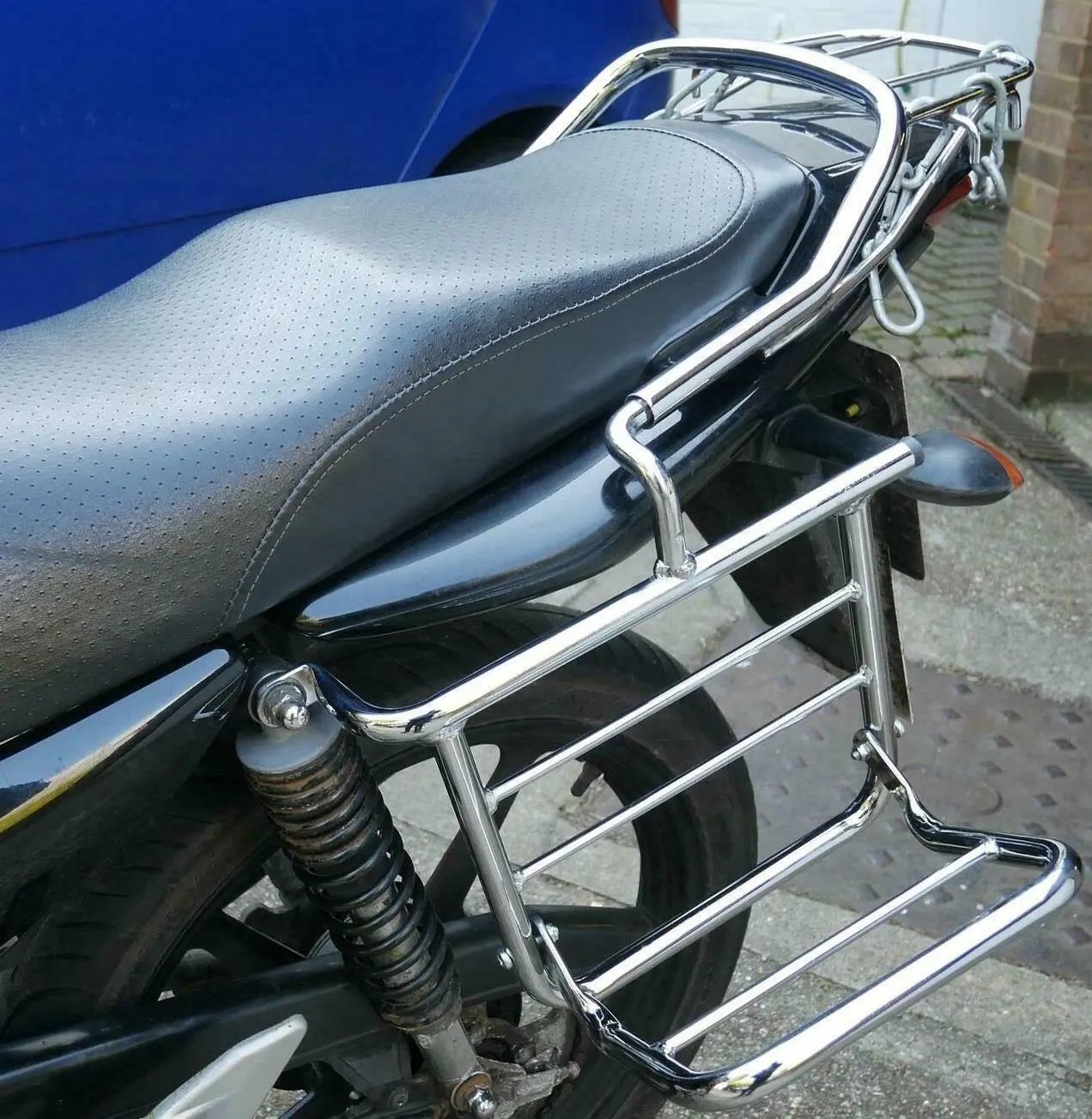 Yamaha YBR 125 pannier racks 2011-2017 chrome-coated